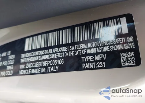 2015 Jeep Renegade Latitude from USA, damaged, VIN ZACCJBBT9FPC05106